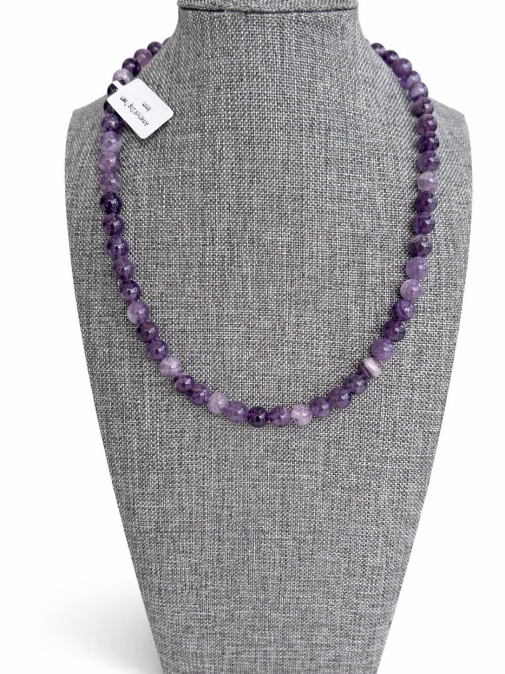 Amethyst Bead Necklace - Purple Gemstone Strand